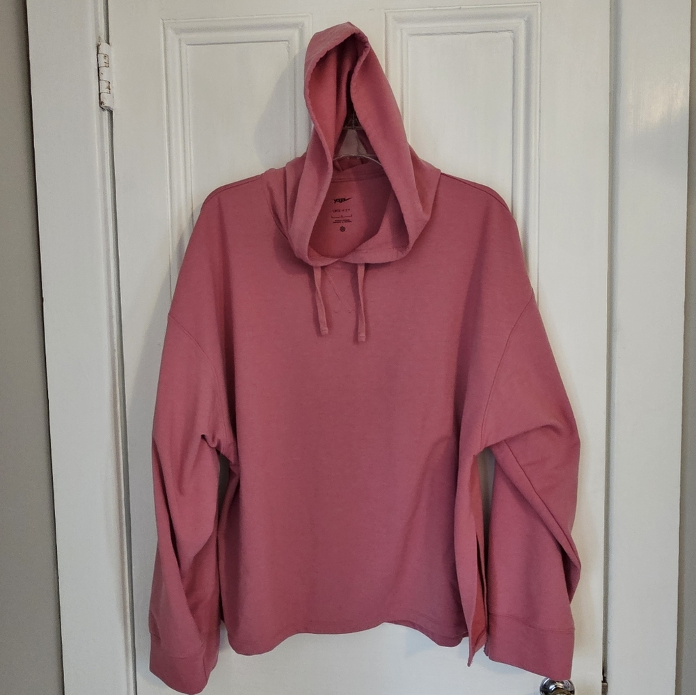 Nike Yoga Dri Fit Women's Large Hoodie Pink DM7033-073 Performance Relaxed